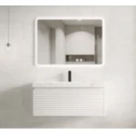 White Ceramic Basin with Wooden Cabinet Marble Top washbasin, Size 50×100 cm