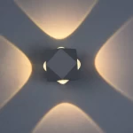 كشاف جداري LED بتصميم عصري، مقاس 70×70×70 مم، لون رمادي 