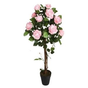 Artificial Damask Rose 90 cm Green and Pink | Luxury line