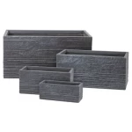 Fiber Cement Pot, Size 100×47×47 cm, Rectangular Shape, Dark Gray color