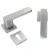 Separated Doors Handles Silver Color