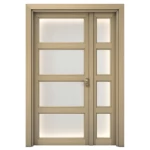 باب خشبي ونصف بريميوم، لون بيج، مقاس 160 × 235 سم، موديل GBR05