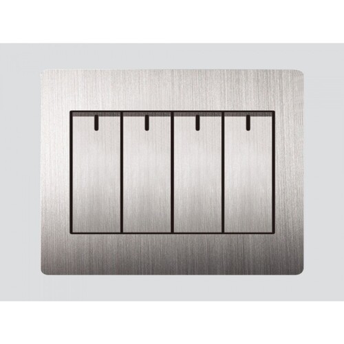 Quadruple Directional Switch 7×7 cm 16 Amp Silver Steel | Art DNA