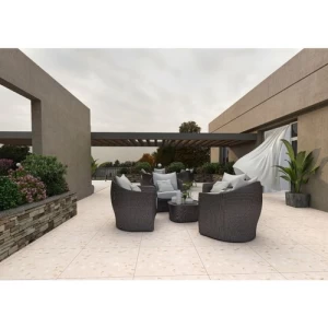 Outdoor Ceramic Floor Tiles 43x43 cm, 12 mm Thick, Light Brown | Saudi Ceramics