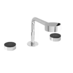 Three hole Washbasin Faucet, Depth 15 cm, Height 15.2 cm, Shinny Chrome\ Matte Black