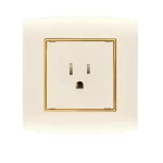 فيش ساسو 127 فولت  15 أمبير الفنار موديل أمنية المقاس  7x7 اللون بيج بحلقة ذهبى