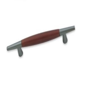 Kitchen Cabinet Handle 96 mm Matte Nickel & Beech Wood Zinc | Kitchen Line Group