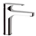 Italian Short Automatic Washbasin Tap, Chrome Color