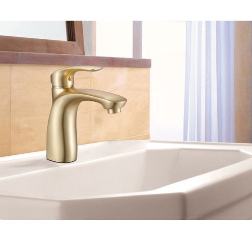 Bathroom Washbasin Mixer Matte Gold Color, Short | Algafary Sanitary ware
