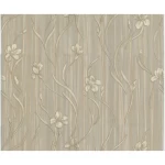 Italian Wallpaper Dark Beige Color Floral Design, Size 10mx0.73m, Model 81029