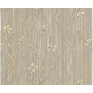 Italian Wallpaper Floral Design Dark Beige, Size 10mx0.73m, Model 81029 | Balbaid Decor Company