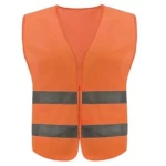 سترة أمان مزودة بشريطين عاكسين، لون برتقالي، وزن 120 جم
