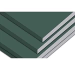 Fire and Moisture Resistant Gypsum Board, Thickness 12.5 mm, Dimensions 2.40×1.20 mm, Green Color