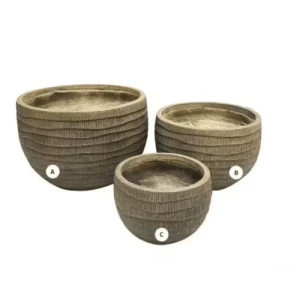 Fiberglass Flower Vase Medium Size 40×30 cm Copper Color Round Design | Zahrat Al Rayyan Establishment
