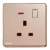 13A 1 Gang Switched Socket with Neon Indicator, Rose Gold, 86x86mm, 250V, Siemens (Delta Arina)