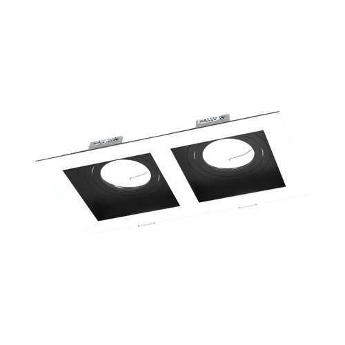 Double Square Spotlight Base Adjustable 17×9 cm Black/White | 