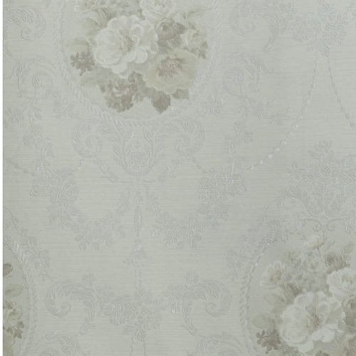 Floral Wallpaper 15.6m x 106cm Light Gray/Dark Gray | Luxury line