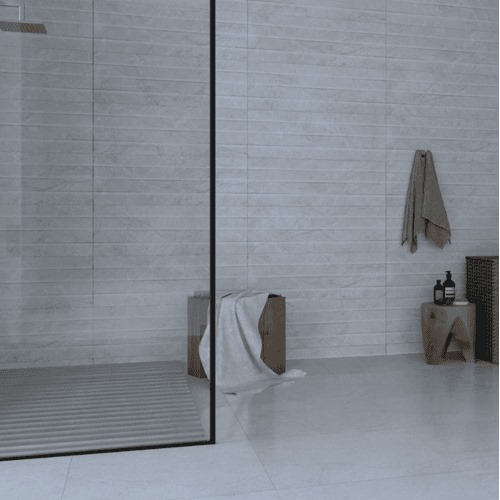 Ceramic Tiles 10 mm Thick 30x90 cm Light Grey Shiny Surface | Saudi Ceramics