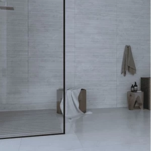 Ceramic Tiles 10 mm Thick 30x90 cm Light Grey Shiny Surface | Saudi Ceramics