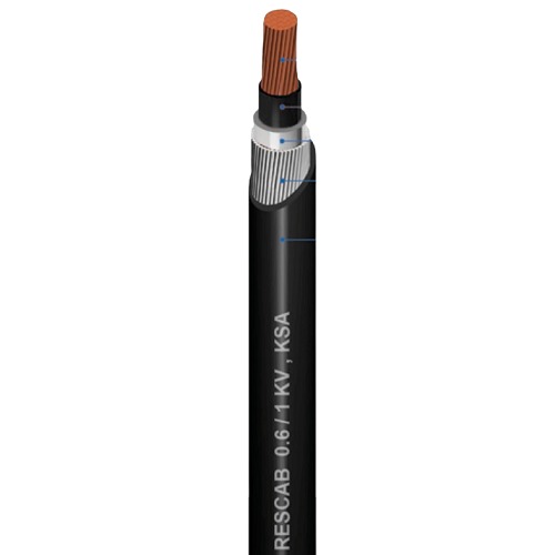 Single Core Copper Cable 35 mm2 0.6/1kV XLPE Insulated Black, 1000m Drum | RESCAB