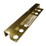 Large Aluminum Square End Accessory, 240 cm Length, 1.2 cm Height, Shiny Gold Color