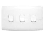 Electrical light switch 3 gang 2 way 10 Amp ALF Classic Alfanar Size 14 × 7 cm Color White 