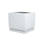 Fiberglass planter, width 50 depth 50 height 45cm, square shape White color