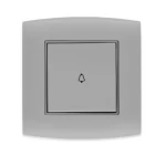 مفتاح جرس مفرد 10 امبير أمنية الفنار مقاس 7×7 سم اللون رمادي بحلقة رمادى