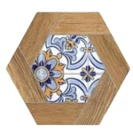 Hexagonal Porcelain Tiles Veracruz, Size 23×27 cm, Multicolored