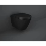 Matt Black Wall Hung Water Closet, Round Shape
