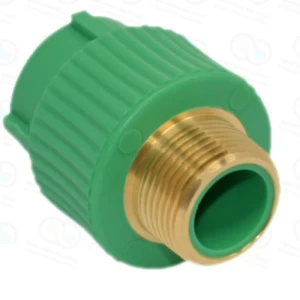 PPR Adaptor Male Coupling Size 40 mm x 1/4 1 inch, Pressure 25 bar, Green | Al mona for innovative pipe solutions