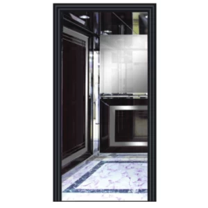 Elevator Cabin PVC Half Mirror Silver Corners Decorative Marble Flooring | 212-1