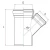 قسام نقاص واي °45 UPVC مقاس 160 مم، طول 325 مم، لون رمادي | Cosmoplast - Image 2