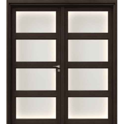 Premium Double Wood Doors 220 × 235 cm, Dark Brown, Model GPR01 | 