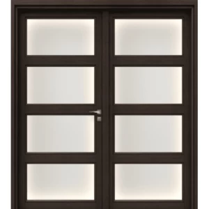 ابواب بريميوم خشب مزدوج 220 × 235 سم، بني غامق، موديل GPR01 | 