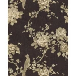 Italian Wallpaper Dark Brown Color Floral Design, Size 10mx1.06m, Model 81649