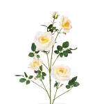 زهور صناعية روز، لون ابيض، حجم 95 سم