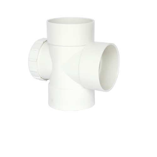 ACCESS TEE PVC 90° Schedule 40 Size 4 × 2 inch Height 219 mm White | Chanal Company for investments