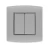 Electrical light switch 2 gang 2 way 20 Amp Omnia Alfanar Size 7×7 cm Color Grey with Grey Ring