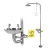 Eye Wash and Emergency Bathing Hydraulic Type, Stainless Steel 304, Water Pressure 0.25 MPa, Spray Head Distance 150–170 mm