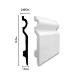 Fiber Classic Skirting, Length 240 cm × Height 9 cm, White Color, Item Number 4633