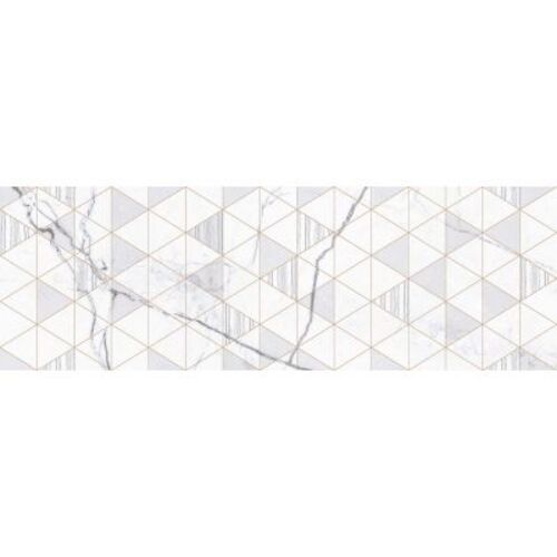 Indoor Wall Ceramic Tiles 33.3x100 cm White Decorated Marble Glossy Surface | 