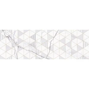 Indoor Wall Ceramic Tiles 33.3x100 cm White Decorated Marble Glossy Surface | 