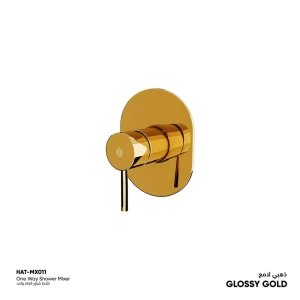 One Way Shower Mixer 12.4×12×15 cm, Glossy Gold Color