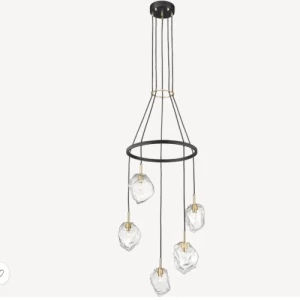 Ceiling Hanging Fixture Modern Style 60.8x60.8x134.5 cm Black and Gold | Abyat Company