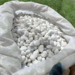 Small decorative stones, white color, weight 5 kg, size 3-5 cm