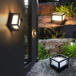 وحدة إضاءة LED خارجية جداريّة، لون أسود، مقاس 16×12.5 سم