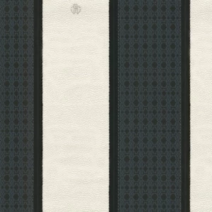 Italian Wallpaper Dark Gray with Beige Striped Design, 10m x 0.70m | Balbaid Decor Company