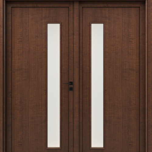 Double Premium Wooden Door 220 × 235 cm, Dark Brown | YT-38376991