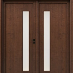 Double Premium Wooden Door 220 × 235 cm, Dark Brown | YT-38376991